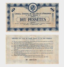 Andorra - 1936 - 10 Pessetes - "XF-" #NH143