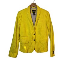 J Crew Schoolboy Blazer Size 8 Yellow Tailored Rayon Business Casual Preppy