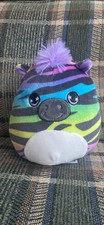 Squishmallow Rainbow Zebra With Stars in Eyes and Mohawk
