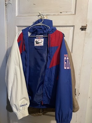 New York Giants Mitchell And Ness Throwback Wind Breaker Jacket Medium Shark