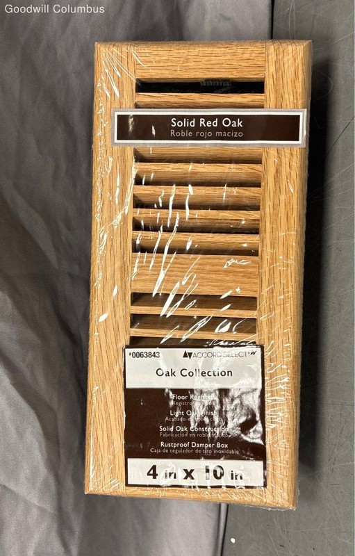 Accord Select A0FROLL410 Solid Red Oak Floor Register Vent 4x10 Light Oak New