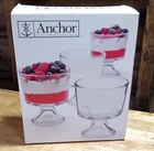 Anchor Hocking 10oz Mini Trifle Dessert Sherbet Footed Bowl Set of 4 NOS