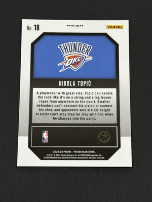 2024-25 Panini Prizm Nikola Topić Rookie Emergent Green Prizm #18