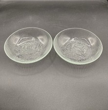 Set of 2 Vintage Salad Bowls Lotus Relief Design Malaysia