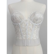 Vintage Y2K White Lace Bustier Corset Top Coquette Fairycore Balletcore 34A