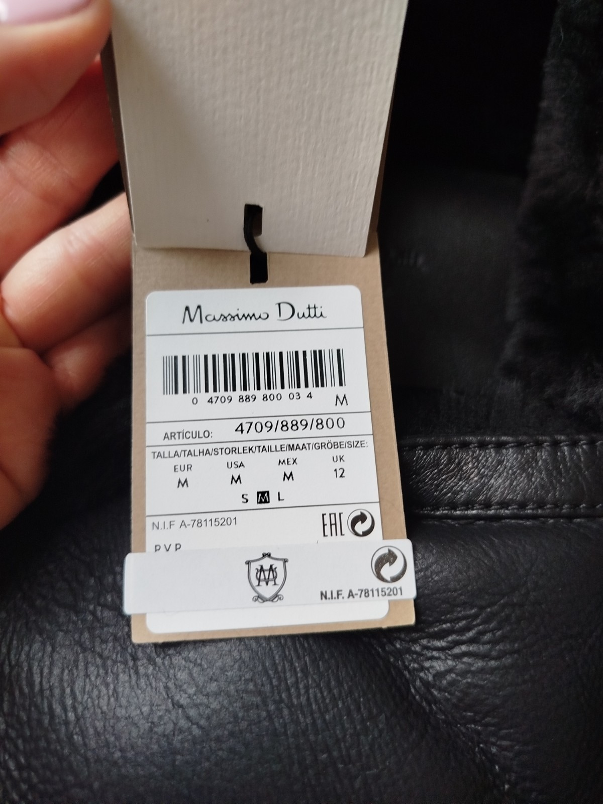 Massimo Dutti Shearling Leather Jacket Size M Brand New image 2