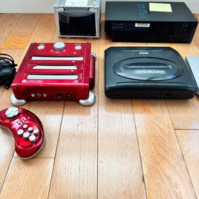 Video Game Console Lot FOR PARTS OR REPAIR PS2 PS1 Gamecube Genesis Retron 3