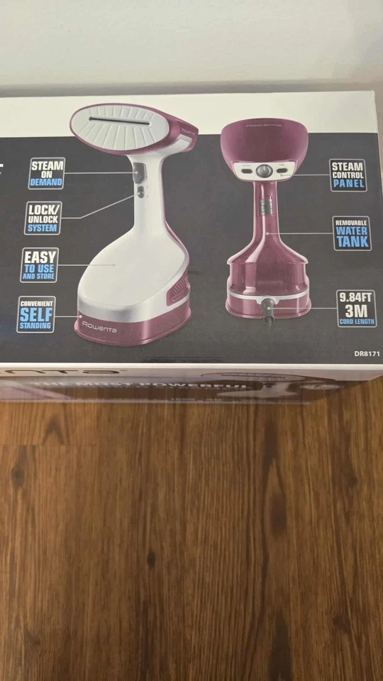 New in Box Rowenta DR81 X-Cell Steam & Cord Reel Hand Held Garment Steamer - Image 4 of 4