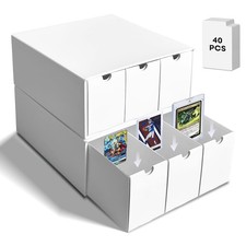 Trading Card Storage Box with 40 Dividers Cardboard Toploader Boxes 6 Drawer