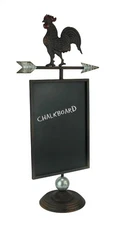Scratch & Dent Rustic Brown Metal Farmhouse Rooster & Arrow Chalkboard