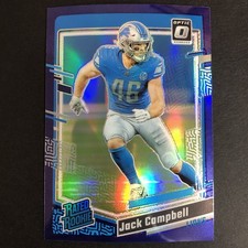 Jack Campbell 2023 Donruss Optic #235 Purple Prizm /50 Rated Rookie Card Lions