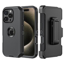 For iPhone 16 Pro/Plus/Pro Max Shockproof Rugged Heavy Duty Case Cover Belt Clip
