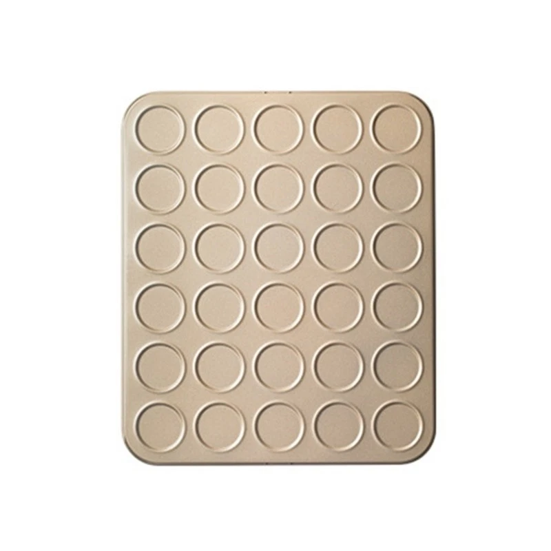 Efficient 30 Cavity Macaron Baking Sheet Carbon Steel Tray for Sweet Creation