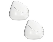 2 Pack Glass Eco Slant Cut Glass  Succulent Bowls Rd Description 