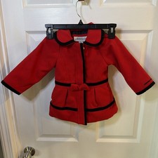 Vintage London Fog Toddler Child Coat Red And Black Size 2T