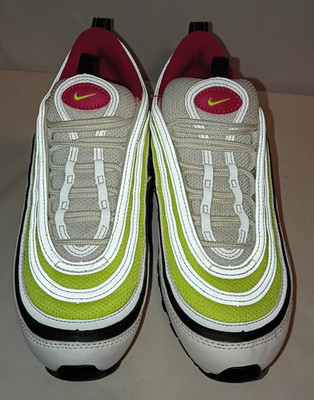 Nike Air Max 97 GS CJ9978-100 White Volt Pink Black Sneaker US 7Y