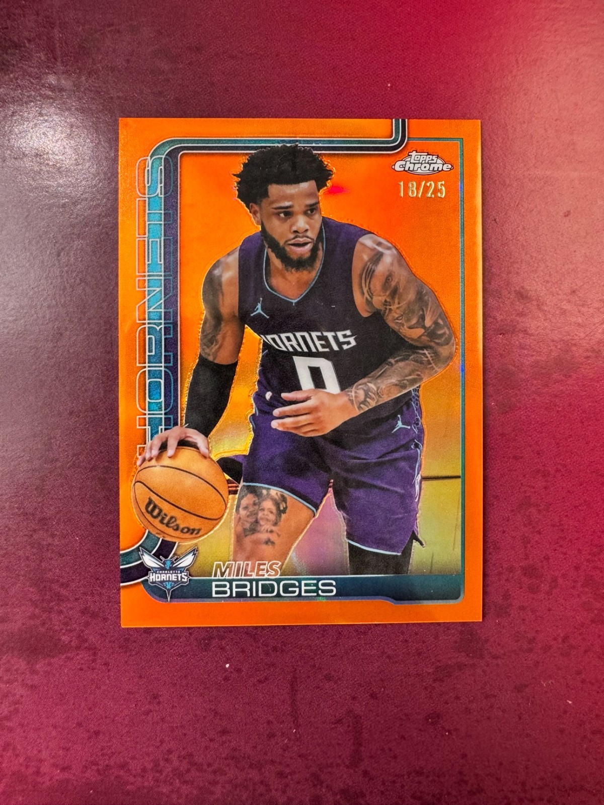 2024-25 Topps Chrome #30 Miles Bridges Orange Refractor /25 (18/25)