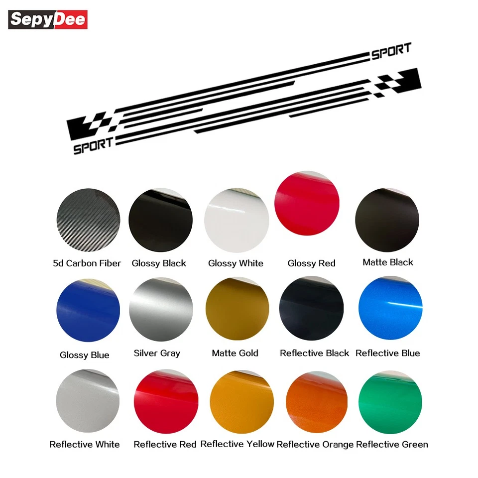 For Honda Ridgeline Side Stripes Sticker Pickup Truck Racing Sport Body Decal - Image 2 of 4