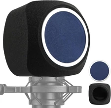 Microphone Isolation Shield,Microphone Wind Shield with P-op Filter Vocal Isolat