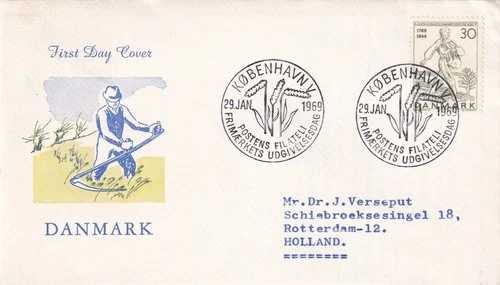 SA25d Denmark 1969 200th Anniv of Agricultural Home Econ School, FDC