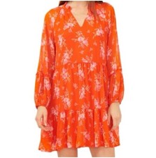 Vince Camuto Vibrant Orange Floral Dress