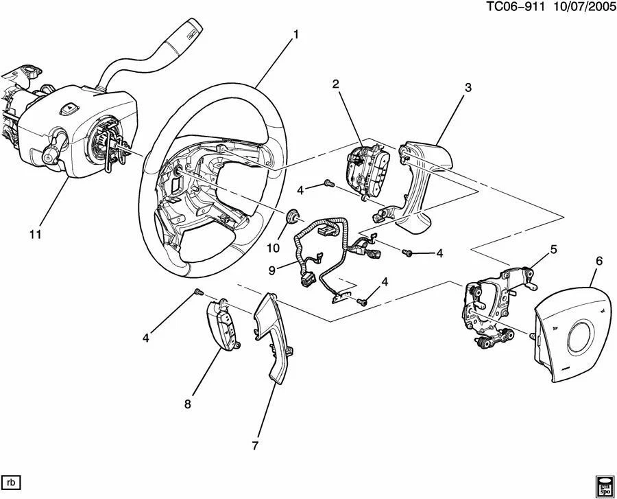 2013-2017 Acadia Enclave Traverse 方向盘装饰右手银色全新 25871046 — 第 4/4 张图片