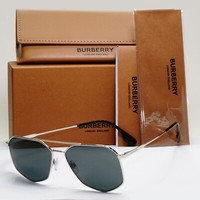 Burberry Sunglasses Silver Navigator Pilot Metal Ozwald BE 3139 1005/87 58mm [a]