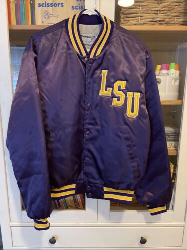 Vintage 80s Swingster LSU Louisiana State University Purple Satin Jacket Sz L - Picture 21 of 24