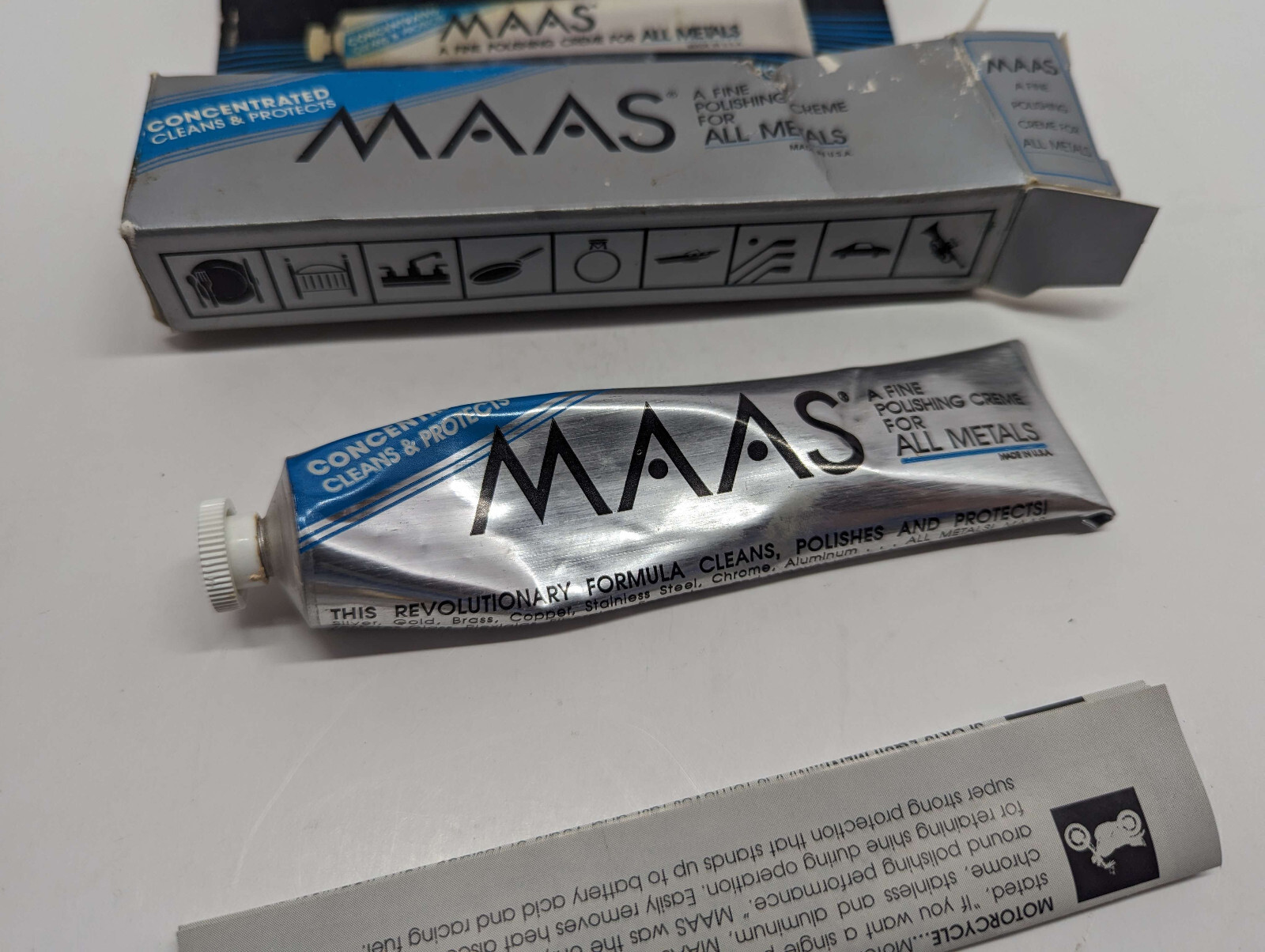 VTG MAAS Concentrated Metal Cleaning & Polishing Creme Cream Metal Tube