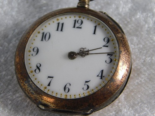 Antique 1800's Ladies Ornate Sterling Silver Chatelaine Pocket Watch w/ Chain - Picture 14 of 14