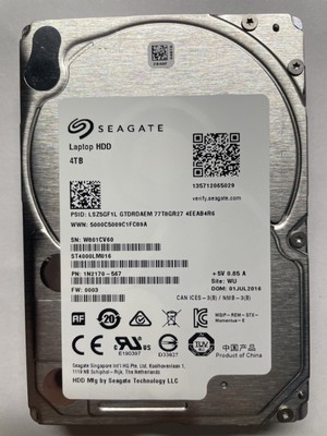 Seagate Barracuda 4TB ST4000LM016 128MB SATA 2.5'' Laptop HDD -15mm POH 26081