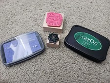 Stazon Inkpad, Eden Green, Plus Recollections Violet Inkpad, Stamps, Excellent