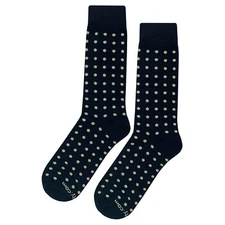 NWT Straight Polka Dot Dress Socks Novelty Men 8-12 Black Crazy Fun Sockfly