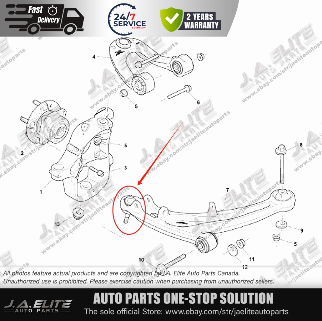 Front Lower Control Arm Ball Joint kit fits Aston Martin Rapide V12 Vantage