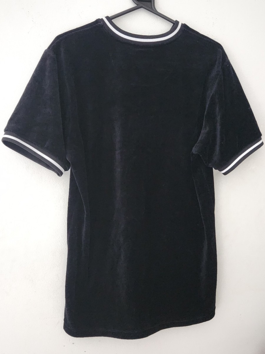 FW16 Supreme Velour Baseball Top size M Medium Black Jersey