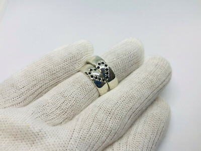 Personalisierter Glaubensring 925 Silber mit schwarzen Zirkonia SIlver engaged boyfriend