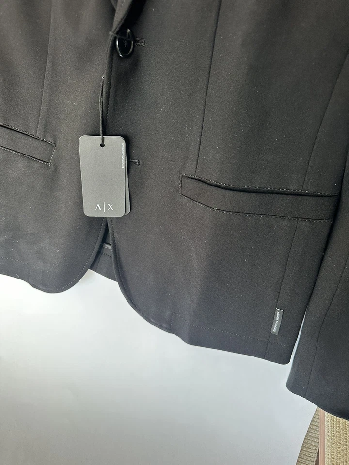 Nuevo con etiquetas Auténtico Talla XS Armani Exchange Para hombres Ajuste Regular Traje Chaqueta Negro Foto 3 de 4