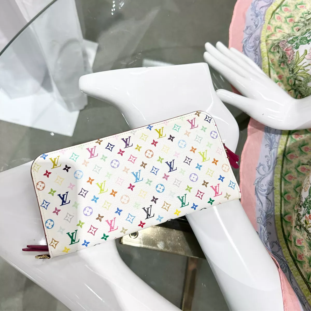 Louis Vuitton White Monogram Multicolore Insolite Wallet at 1stDibs