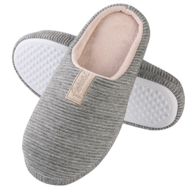 Aerusi Winter Warm Anti Slip Cotton Slippers Women Soft Indoor