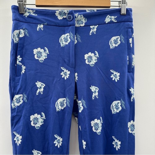 Betabrand Blue & White Floral Print Zippered Bootcut Stretch Pants Size S - Picture 2 of 12