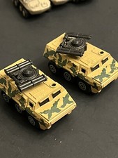 2 VTG Majorette ECH 1/62 Camo army turret gun truck Van Wargaming