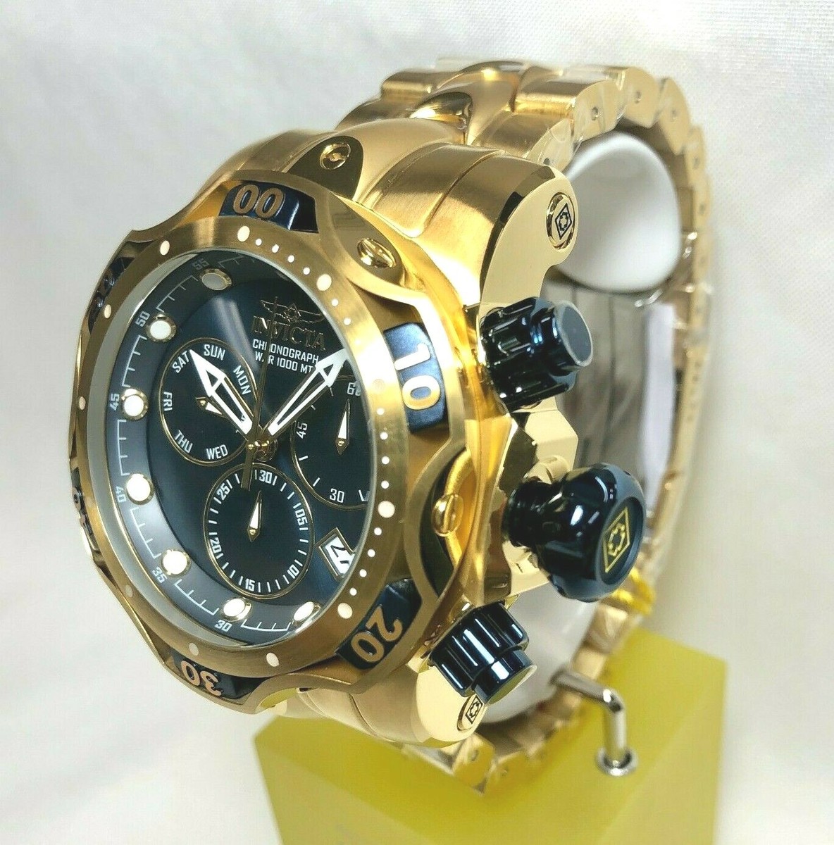 INVICTA 29641 Men's 52mm Gold/Blue Venom Stainless Steel Bracelet
