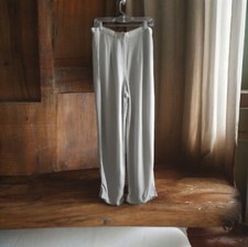 VTG Emanuel Ungaro Wide Leg Pants High Waist Pleated Front Dotted Tan 12/46