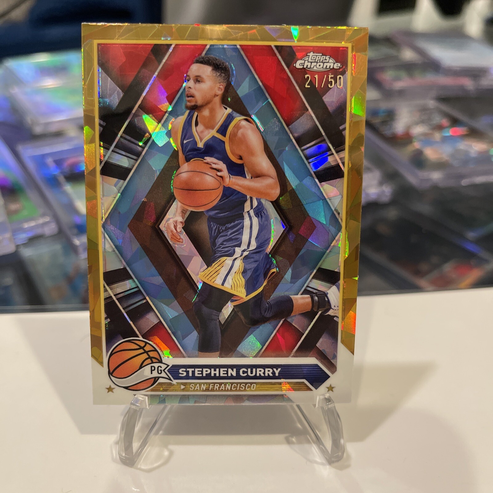 πΊπΈ 2023-24 Topps Chrome Sapphire Stephen Curry GOLD #21/50 π₯ Steph Curry π₯