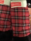 Christmas Tree Skirt 48" Round Plaid With Black Trim Soft Plush Rite Aid New