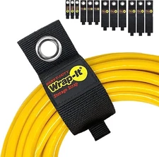 Wrap It Hook Loop Storage Strap Grommet Black Assorted Heavy Duty Straps 12 Pack