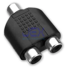 Female RCA Phono to Twin Female RCA Y 2-Way Audio/Video Splitter Adapter