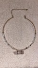 Necklace With Stone Pendant Pink Beaded Wire Choker