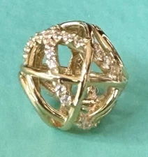 NEW❗️100% Authentic Pandora 14K Gold Galaxy Openwork Charm with CZ - 750827