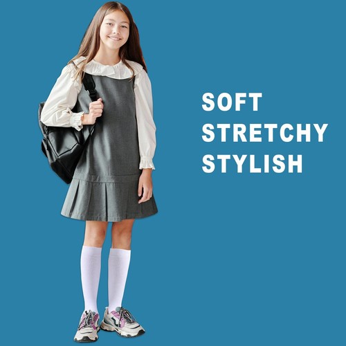 Kids Knee High Socks Cotton School Uniform Socks Kids Tube Socks White Long S... - Picture 3 of 6